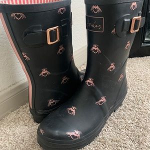 Rain Boots Black Pink 9